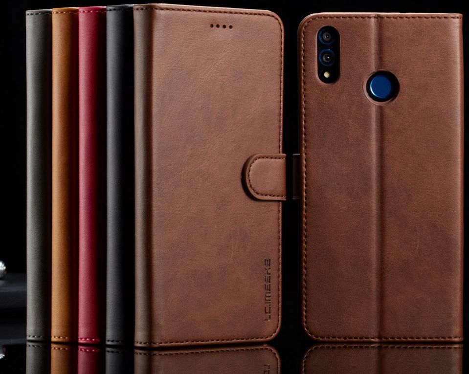 Honor 8X Kunstlederen Stand Portemonnee Bookcase Hoesje Coffee afbeelding 13