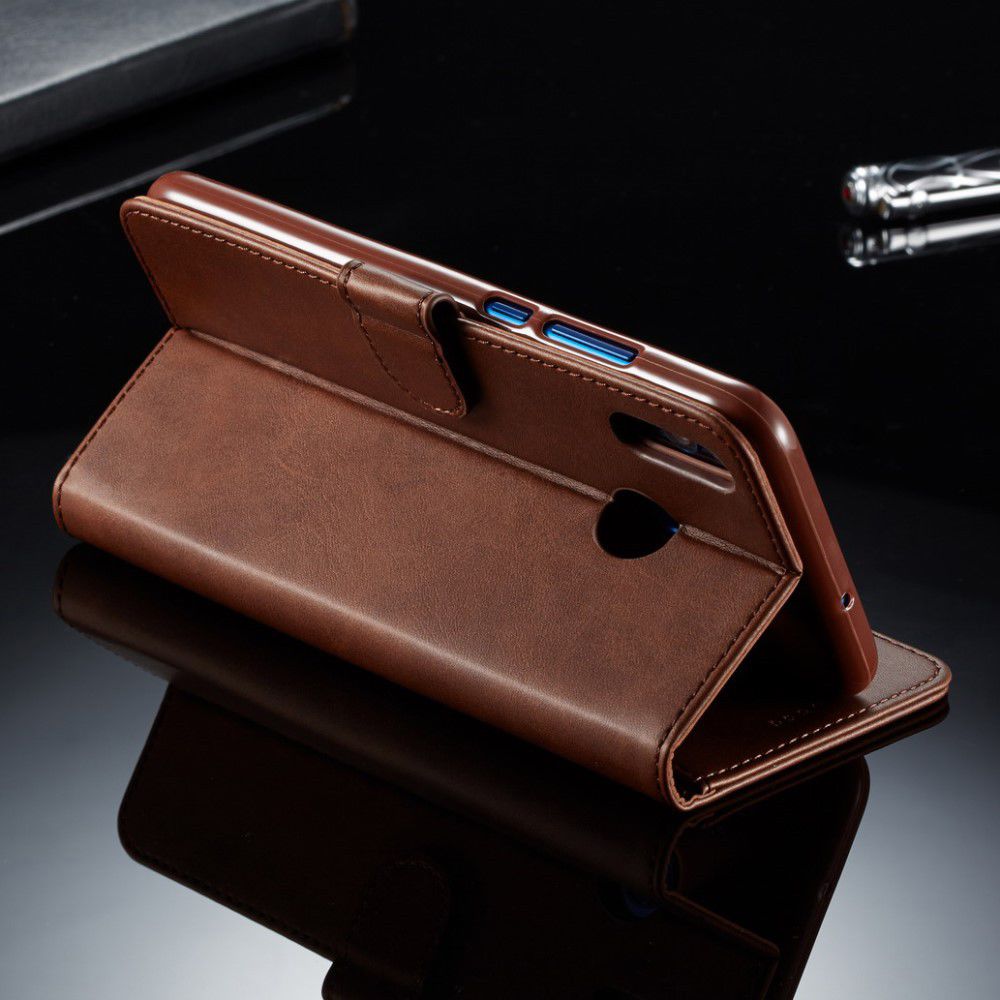 Honor 8X Kunstlederen Stand Portemonnee Bookcase Hoesje Coffee afbeelding 12
