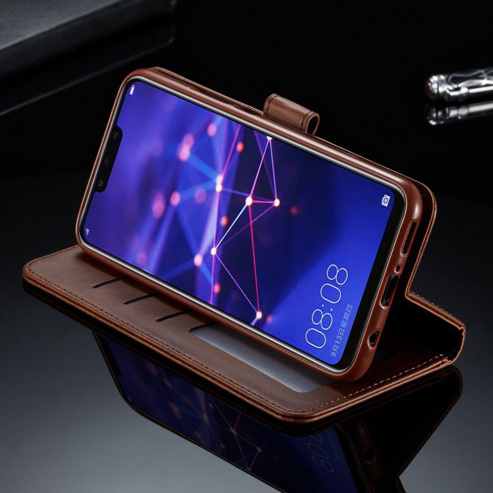 Huawei Mate 20 Lite Portemonnee Stand Bookcase Hoesje Coffee afbeelding 12