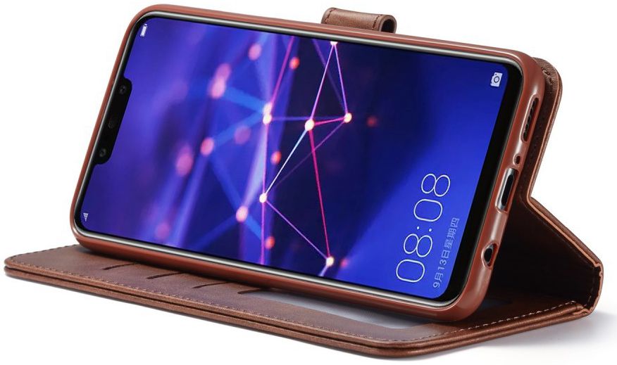 Huawei Mate 20 Lite Portemonnee Stand Bookcase Hoesje Coffee afbeelding 5