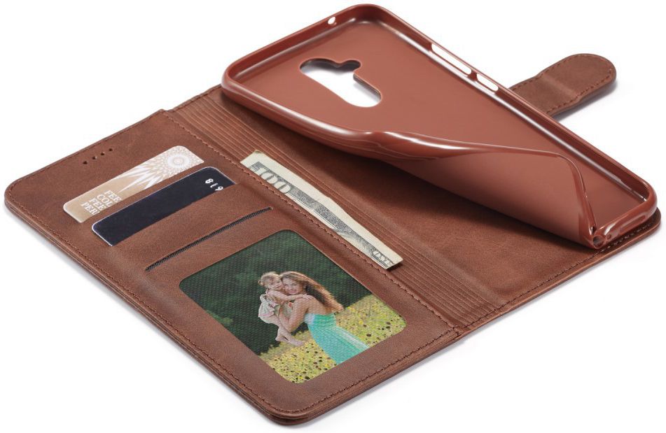 Huawei Mate 20 Lite Portemonnee Stand Bookcase Hoesje Coffee afbeelding 8