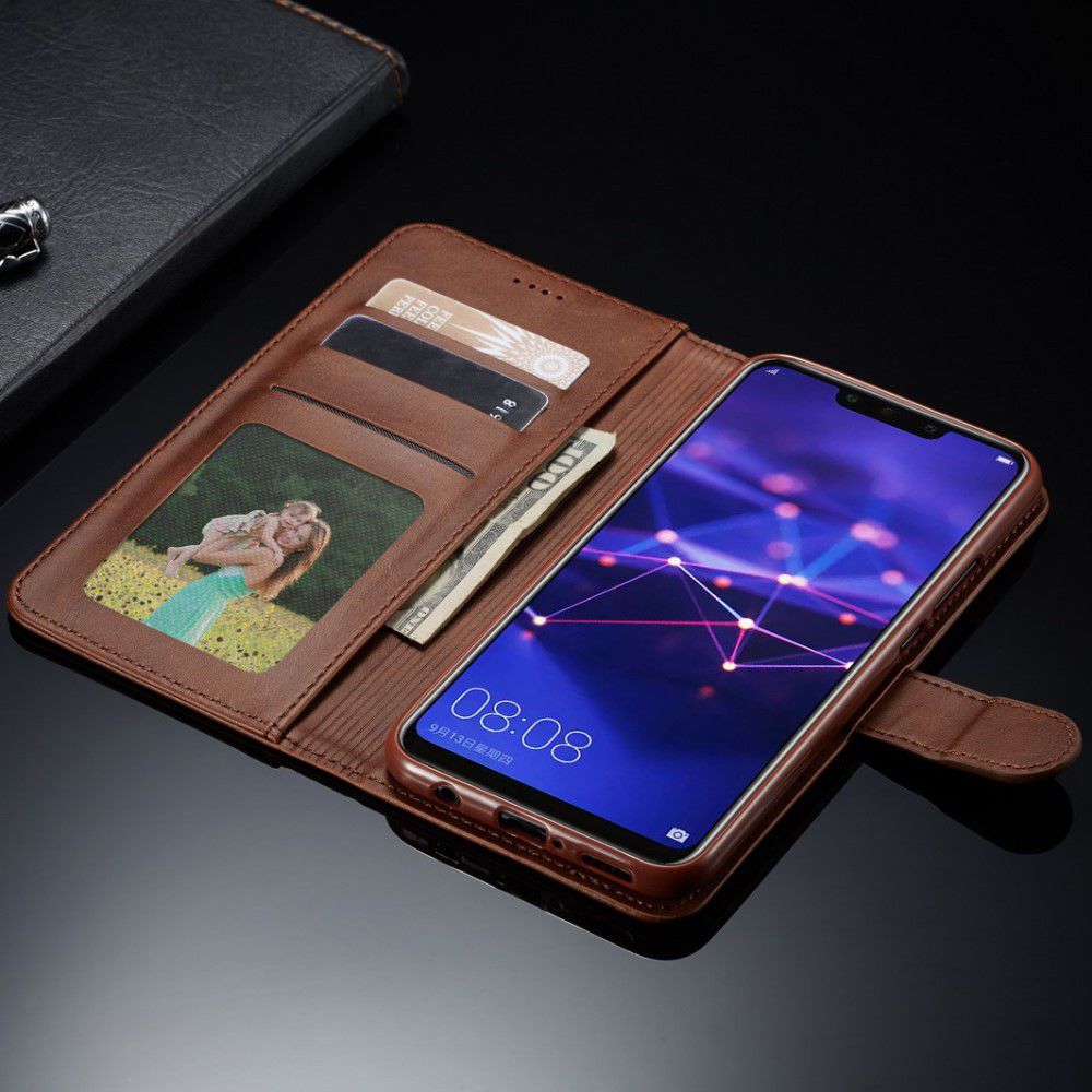Huawei Mate 20 Lite Portemonnee Stand Bookcase Hoesje Coffee afbeelding 11