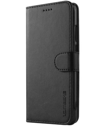 Huawei P20 Stand Portemonnee Bookcase Hoesje Zwart Hoesjes