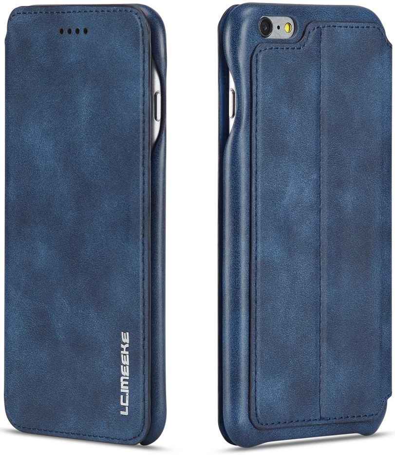 Apple iPhone 6/6s Retro Style Bookcase Hoesje met Kaarthouder Blauw afbeelding 5