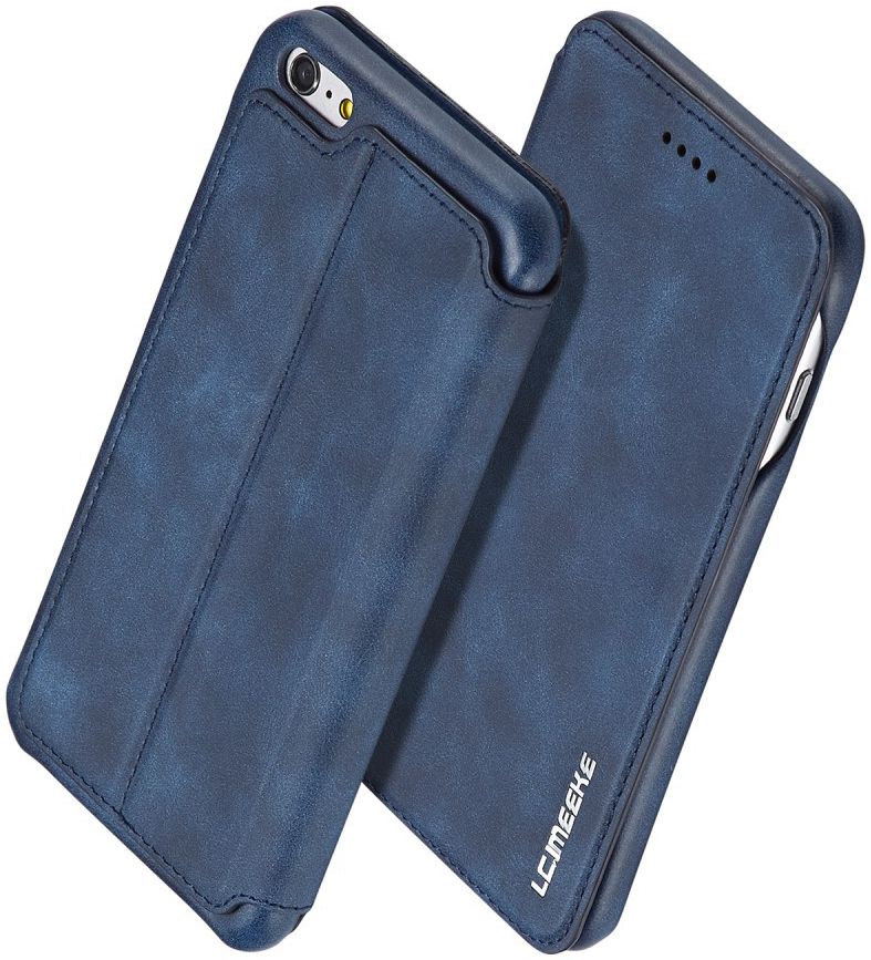 Apple iPhone 6/6s Retro Style Bookcase Hoesje met Kaarthouder Blauw afbeelding 2