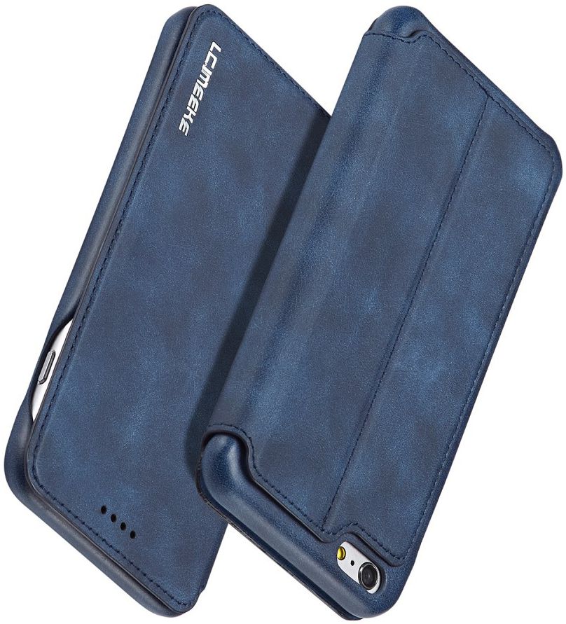 Apple iPhone 6/6s Retro Style Bookcase Hoesje met Kaarthouder Blauw afbeelding 6