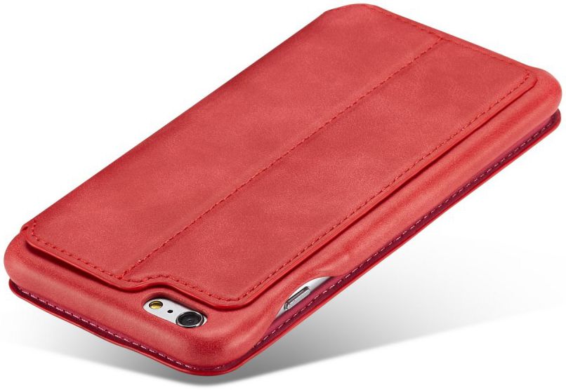 Apple iPhone 6/6s Retro Style Bookcase Hoesje Kaarthouder Rood afbeelding 7