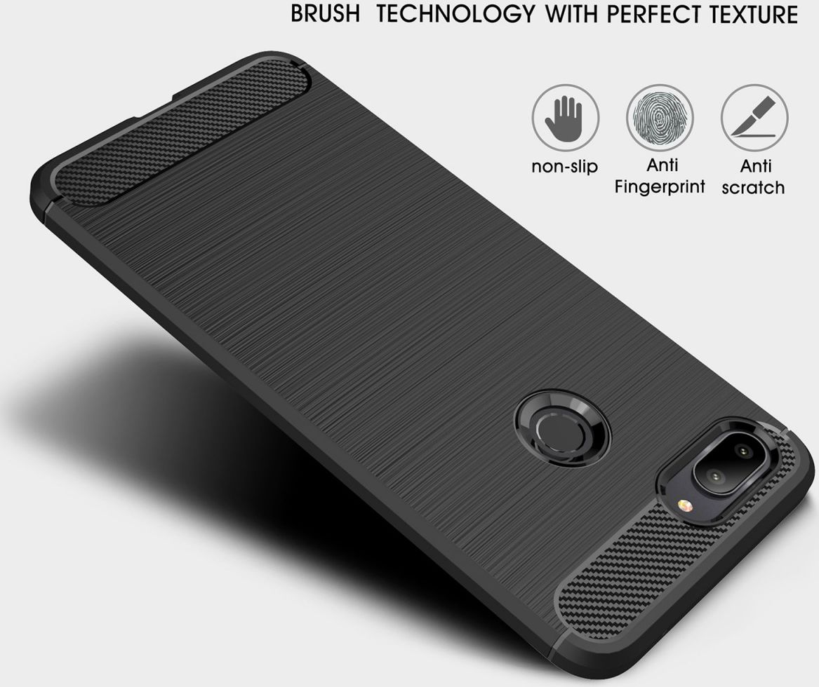 Xiaomi Mi 8 Lite Geborsteld TPU Hoesje Zwart afbeelding 5