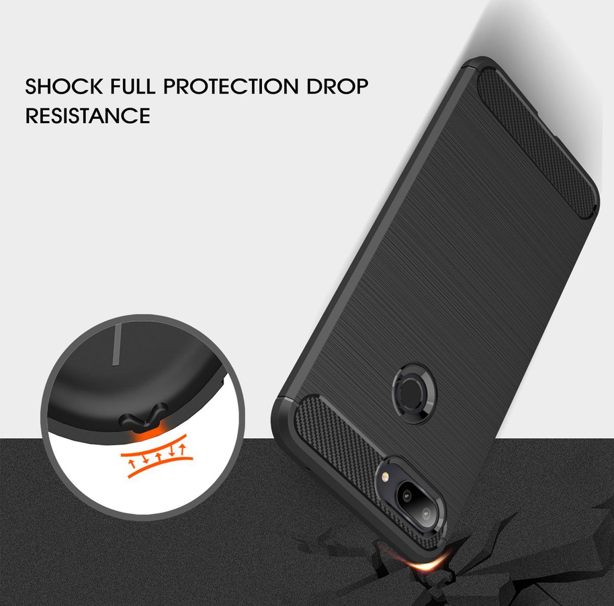 Xiaomi Mi 8 Lite Geborsteld TPU Hoesje Zwart afbeelding 8