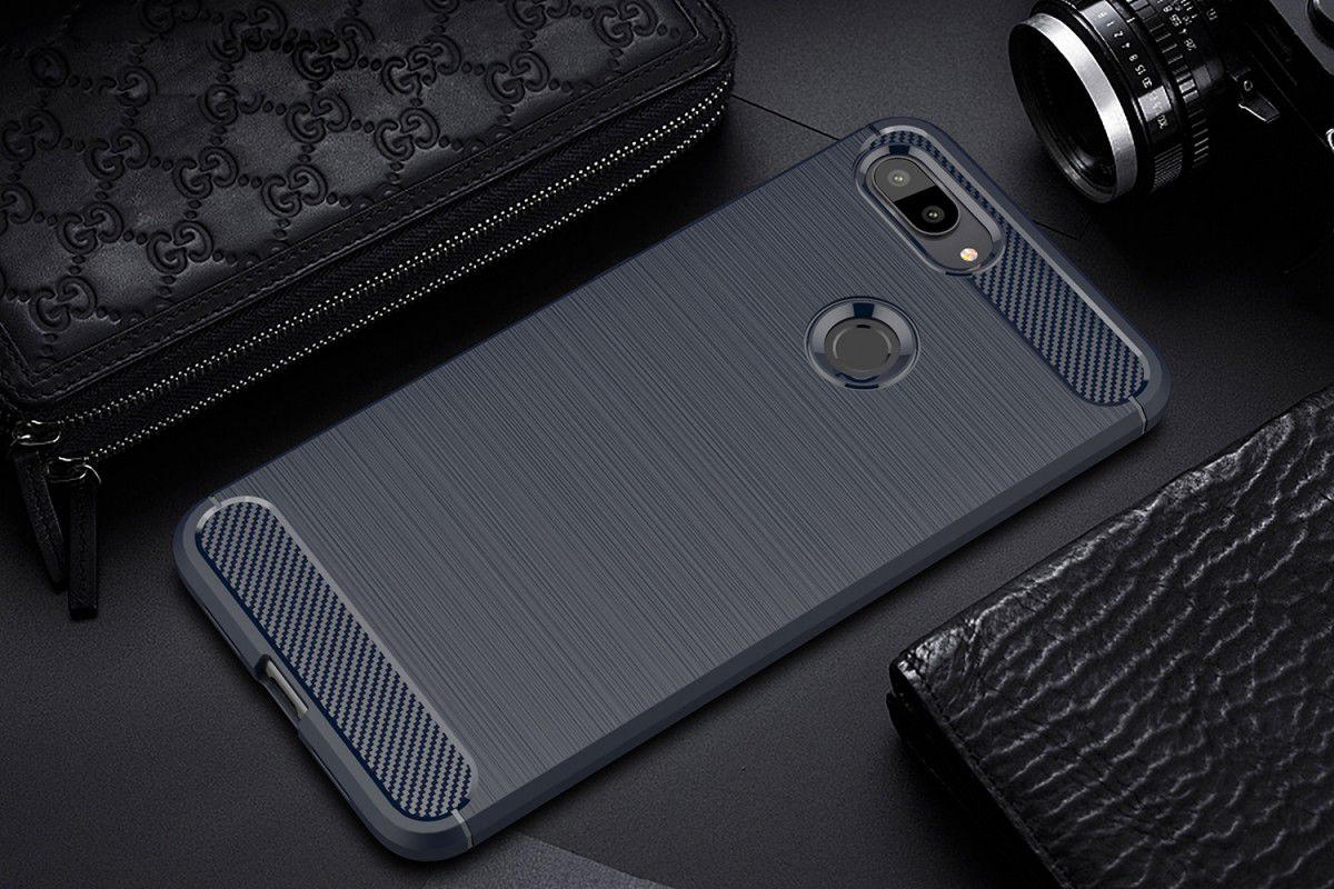 Xiaomi Mi 8 Lite Geborsteld TPU Hoesje Blauw afbeelding 2