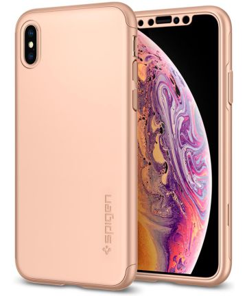 Spigen Thin Fit 360 Case Apple iPhone XS Blush Gold Hoesjes