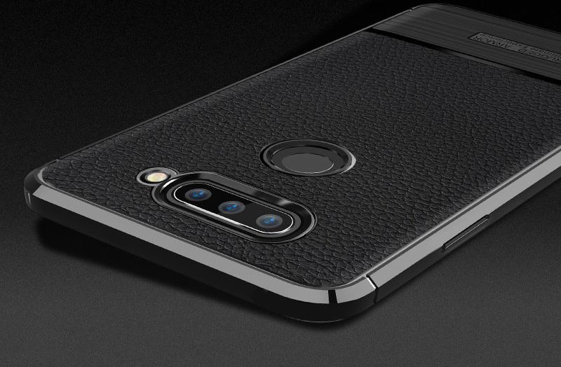 LG V40 Hoesje met Kunstleren Coating Zwart afbeelding 2
