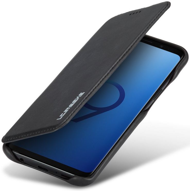 Samsung Galaxy S9 Retro Lederen Bookcase Hoesje met Kaarthouder Zwart afbeelding 1