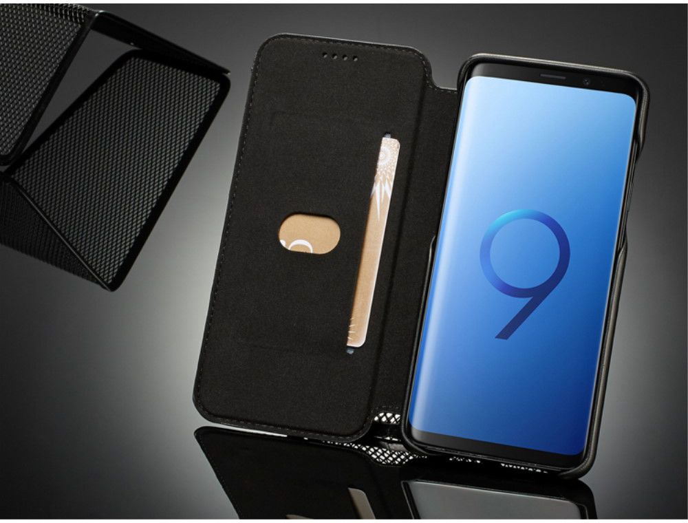Samsung Galaxy S9 Retro Lederen Bookcase Hoesje met Kaarthouder Zwart afbeelding 11