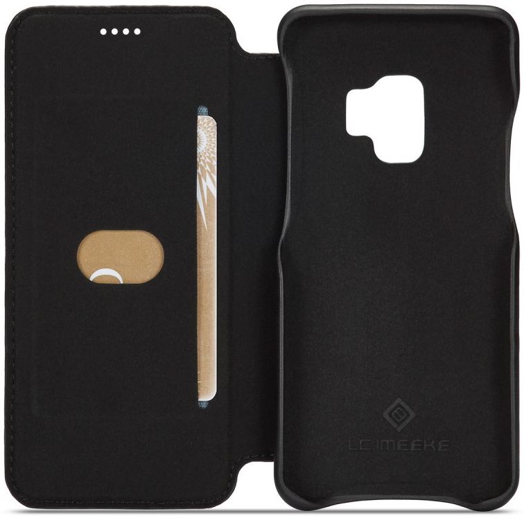 Samsung Galaxy S9 Retro Lederen Bookcase Hoesje met Kaarthouder Zwart afbeelding 4