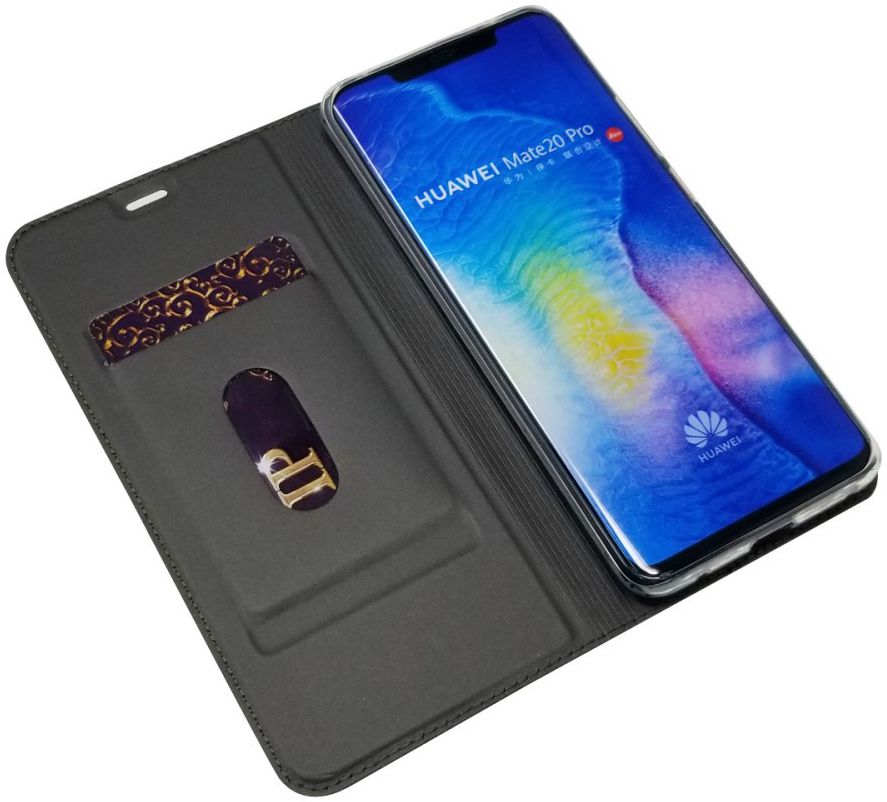 Huawei Mate 20 Pro Stijlvol Portemonnee Hoesje Zwart afbeelding 2