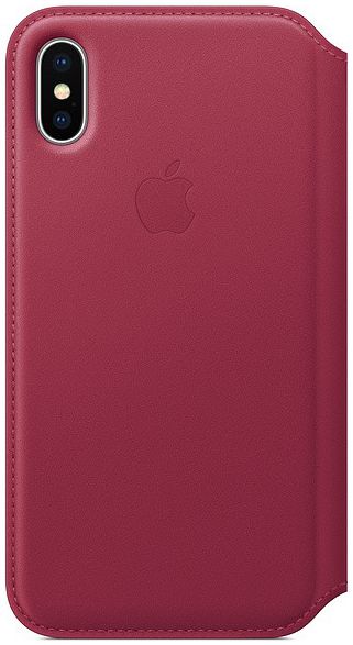 Originele Apple iPhone XS / X Leather Folio Berry afbeelding 3