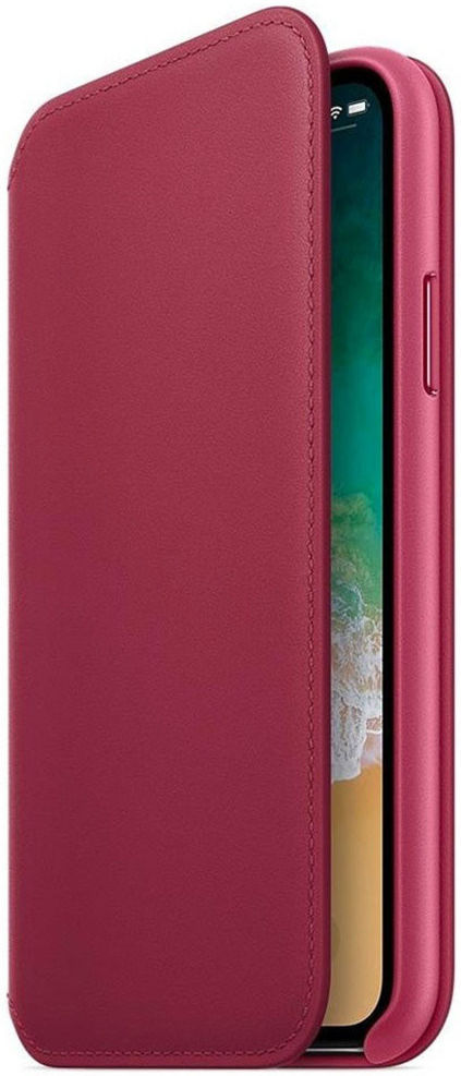 Originele Apple iPhone XS / X Leather Folio Berry afbeelding 2