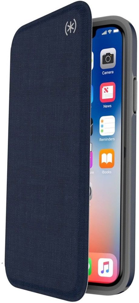 Speck Presidio Kunstleren Booklet Hoesje Apple iPhone XS Blauw afbeelding 1