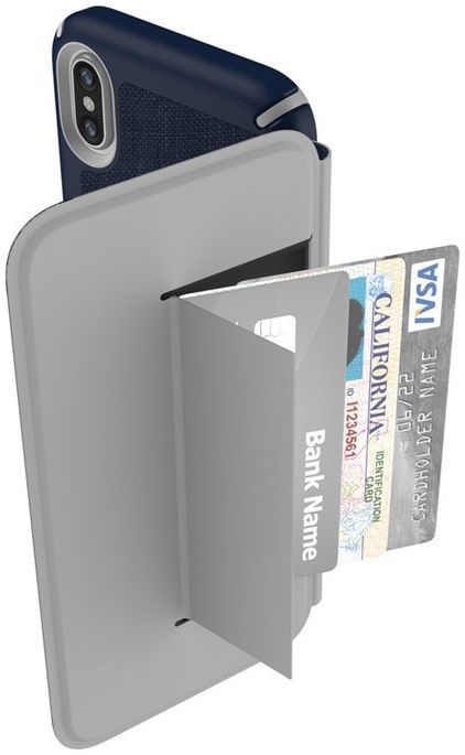 Speck Presidio Kunstleren Booklet Hoesje Apple iPhone XS Blauw afbeelding 3