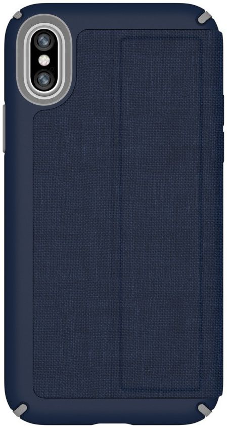 Speck Presidio Kunstleren Booklet Hoesje Apple iPhone XS Blauw afbeelding 4