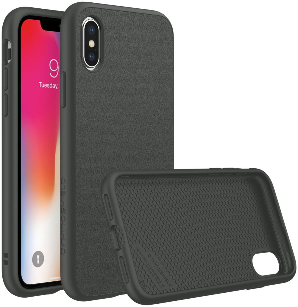RhinoShield SolidSuit Microfiber iPhone X Hoesje Zwart afbeelding 1