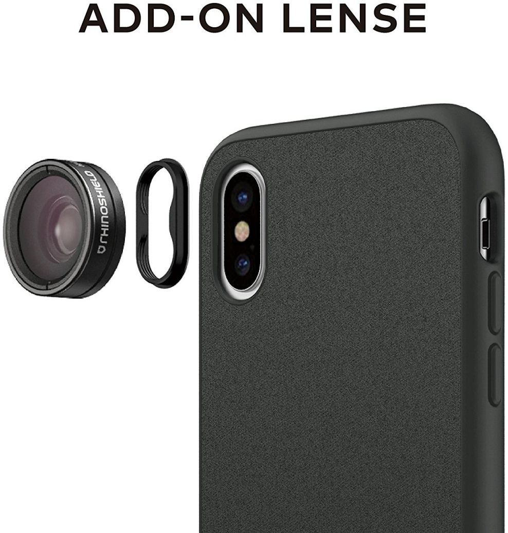 RhinoShield SolidSuit Microfiber iPhone X Hoesje Zwart afbeelding 2