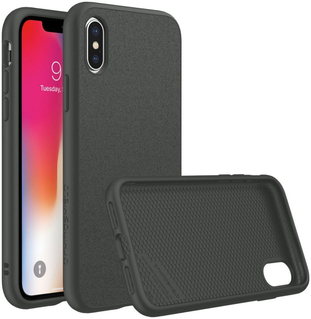 RhinoShield SolidSuit Microfiber iPhone XS Hoesje Zwart afbeelding 1