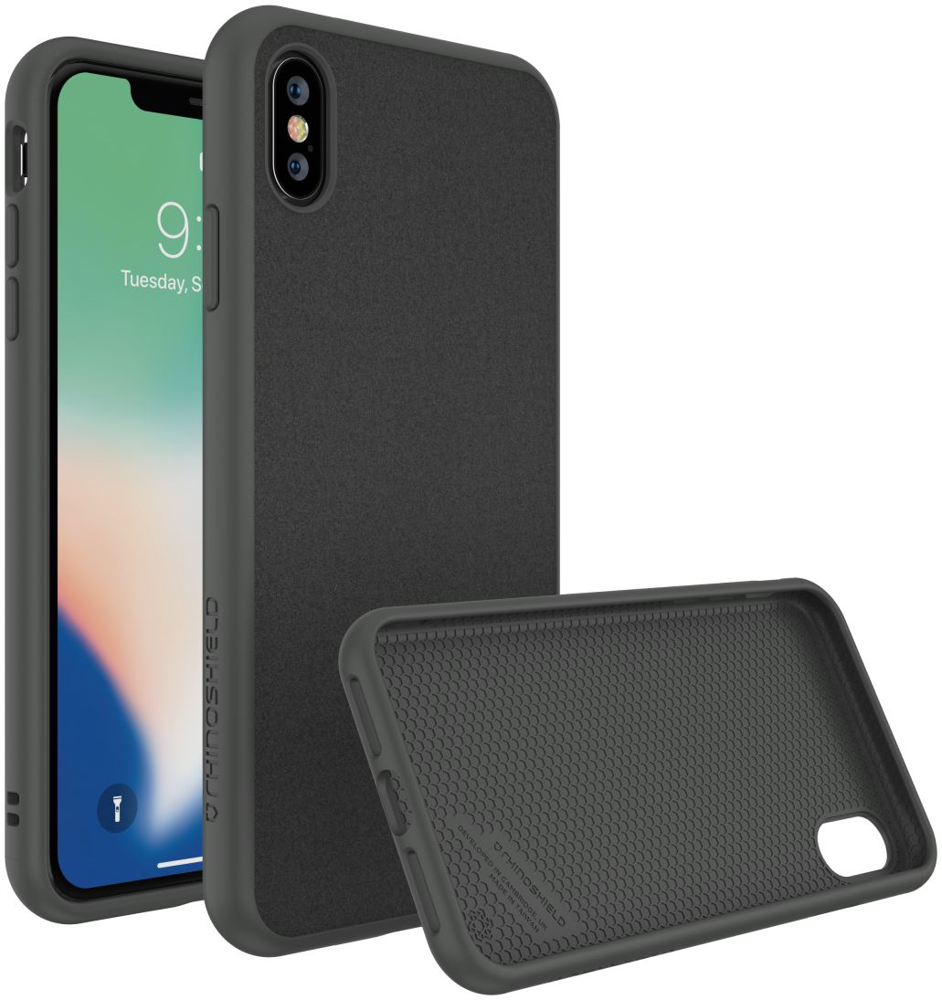 RhinoShield SolidSuit Microfiber iPhone XS Max Hoesje Zwart afbeelding 1
