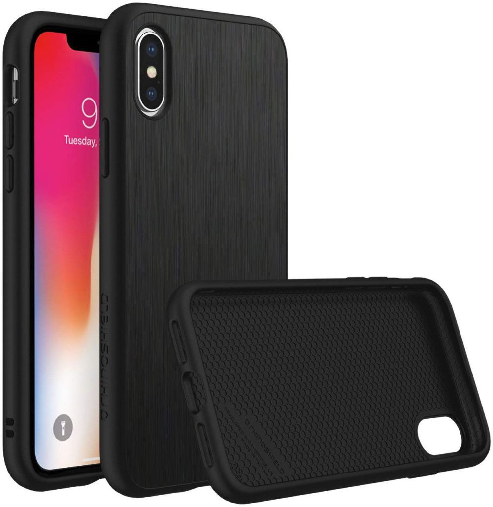RhinoShield SolidSuit Brushed Steel iPhone XS Hoesje afbeelding 1