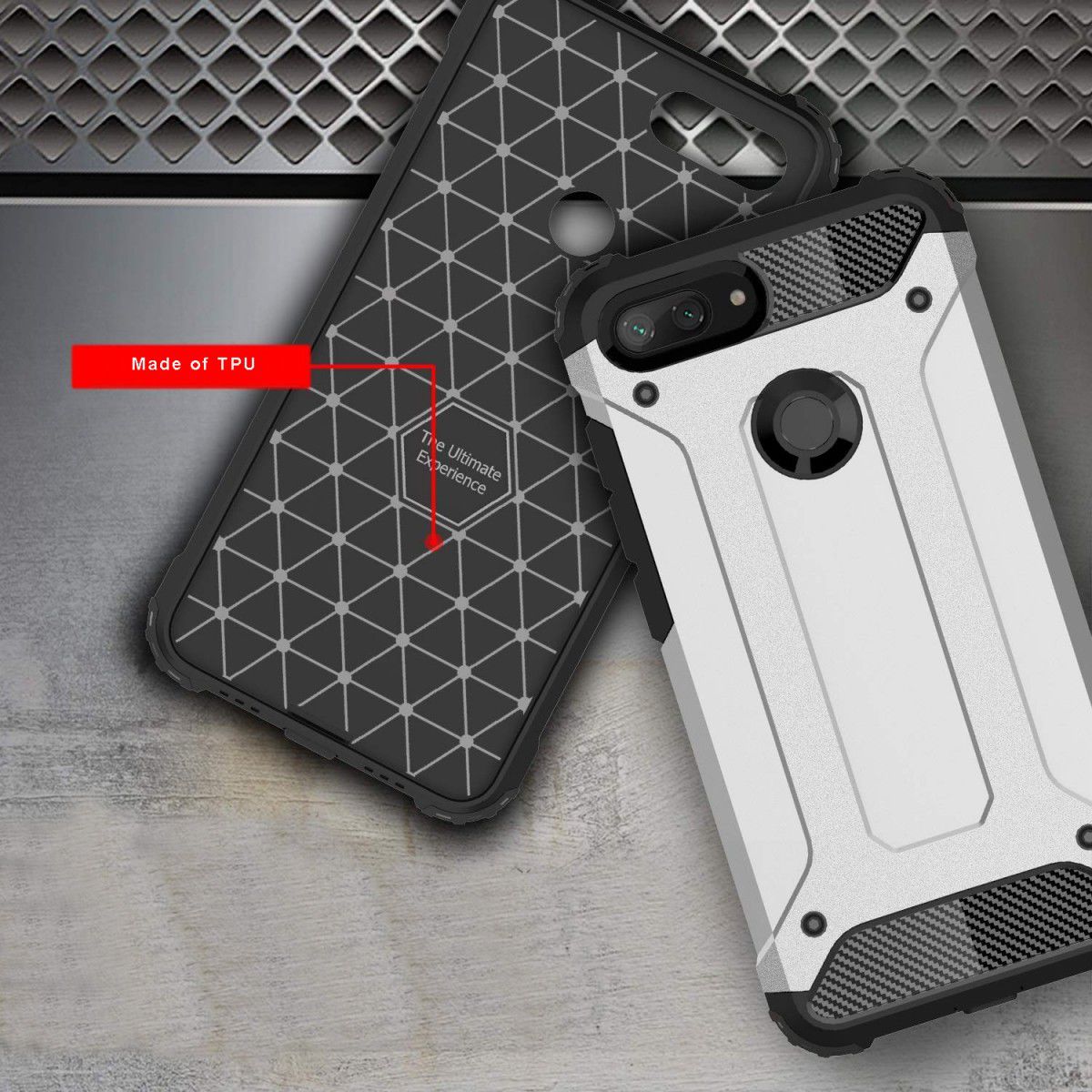 Xiaomi Mi 8 Lite Hybride Hoesje Wit afbeelding 3