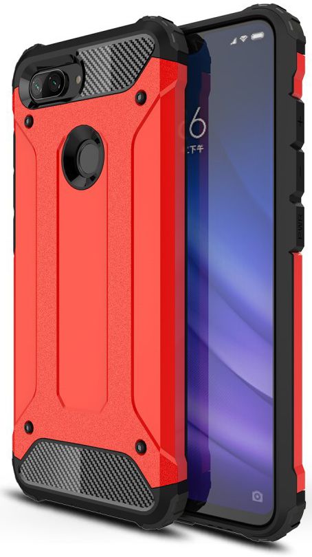 Xiaomi Mi 8 Lite Hybride Hoesje Rood afbeelding 1