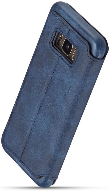 Samsung Galaxy S8 Retro Lederen Bookcase Hoesje met Kaarthouder Blauw afbeelding 9