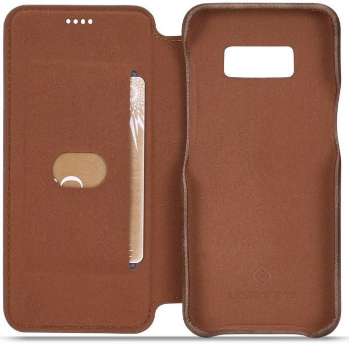 Samsung Galaxy S8 Retro Lederen Bookcase Hoesje met Kaarthouder Coffee afbeelding 3