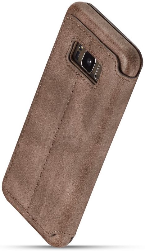 Samsung Galaxy S8 Retro Lederen Bookcase Hoesje met Kaarthouder Coffee afbeelding 9