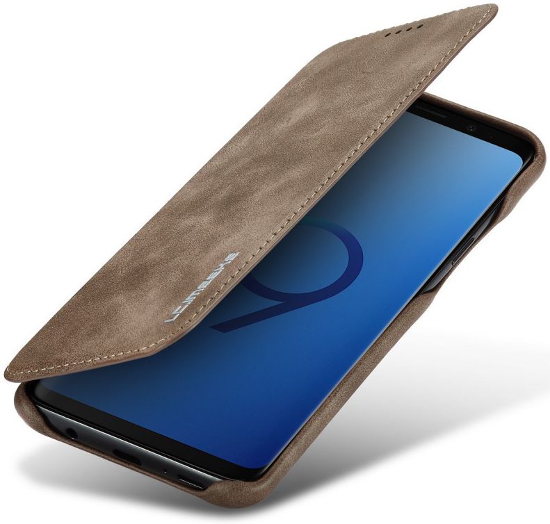 Samsung Galaxy S9 Plus Retro Bookcase Hoesje met Kaarthouder Coffee afbeelding 1