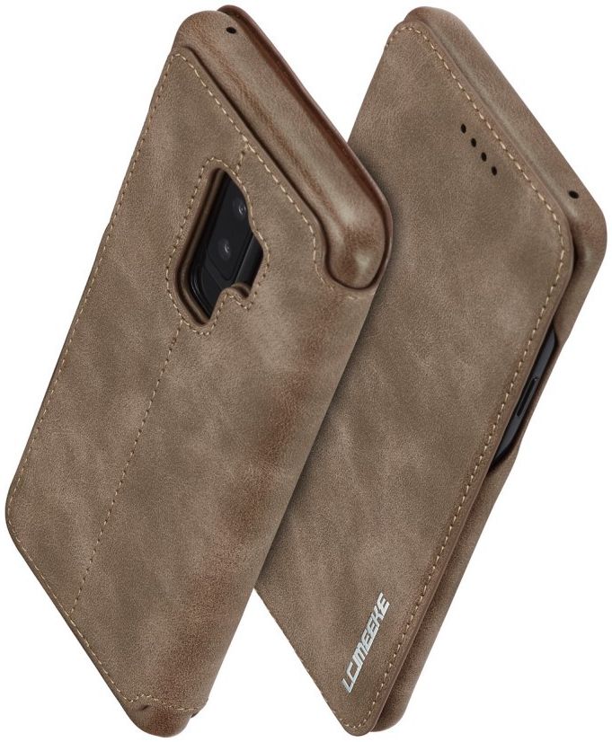 Samsung Galaxy S9 Plus Retro Bookcase Hoesje met Kaarthouder Coffee afbeelding 2