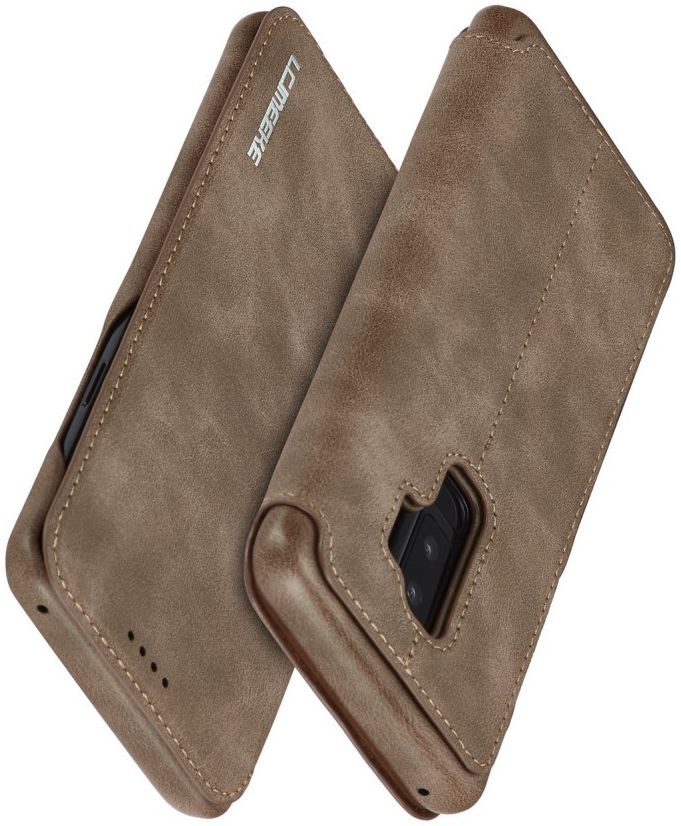 Samsung Galaxy S9 Plus Retro Bookcase Hoesje met Kaarthouder Coffee afbeelding 3