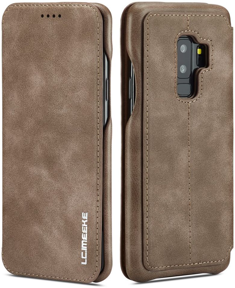 Samsung Galaxy S9 Plus Retro Bookcase Hoesje met Kaarthouder Coffee afbeelding 9