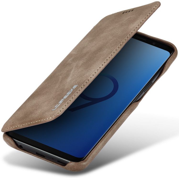 Samsung Galaxy S9 Retro Lederen Bookcase Hoesje met Kaarthouder Coffee afbeelding 1
