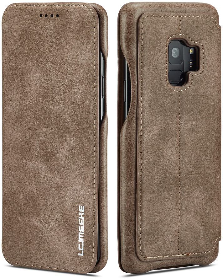 Samsung Galaxy S9 Retro Lederen Bookcase Hoesje met Kaarthouder Coffee afbeelding 10