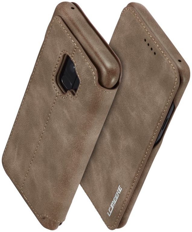 Samsung Galaxy S9 Retro Lederen Bookcase Hoesje met Kaarthouder Coffee afbeelding 2
