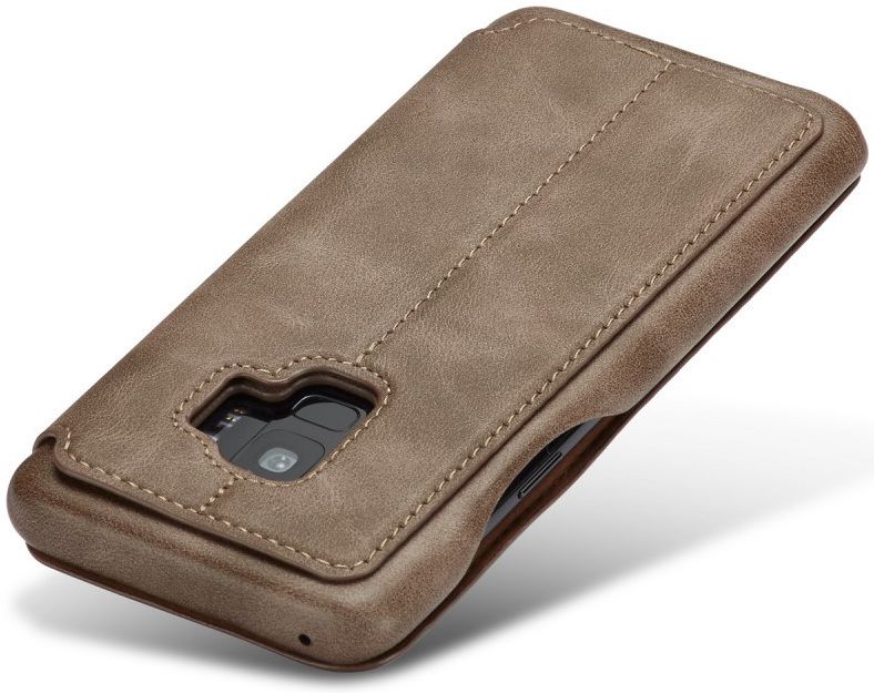 Samsung Galaxy S9 Retro Lederen Bookcase Hoesje met Kaarthouder Coffee afbeelding 9