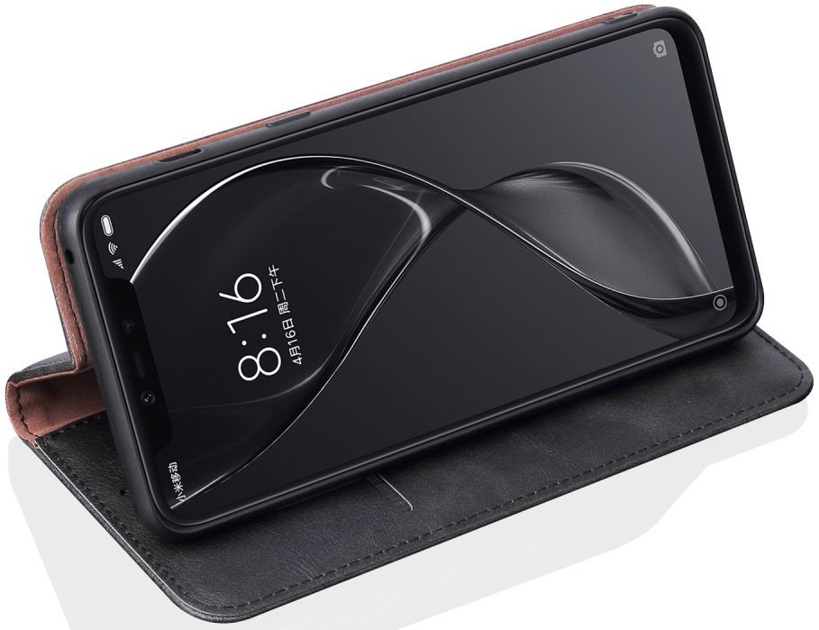 Xiaomi Mi 8 Lite Retro Portemonnee Hoesje Zwart afbeelding 3