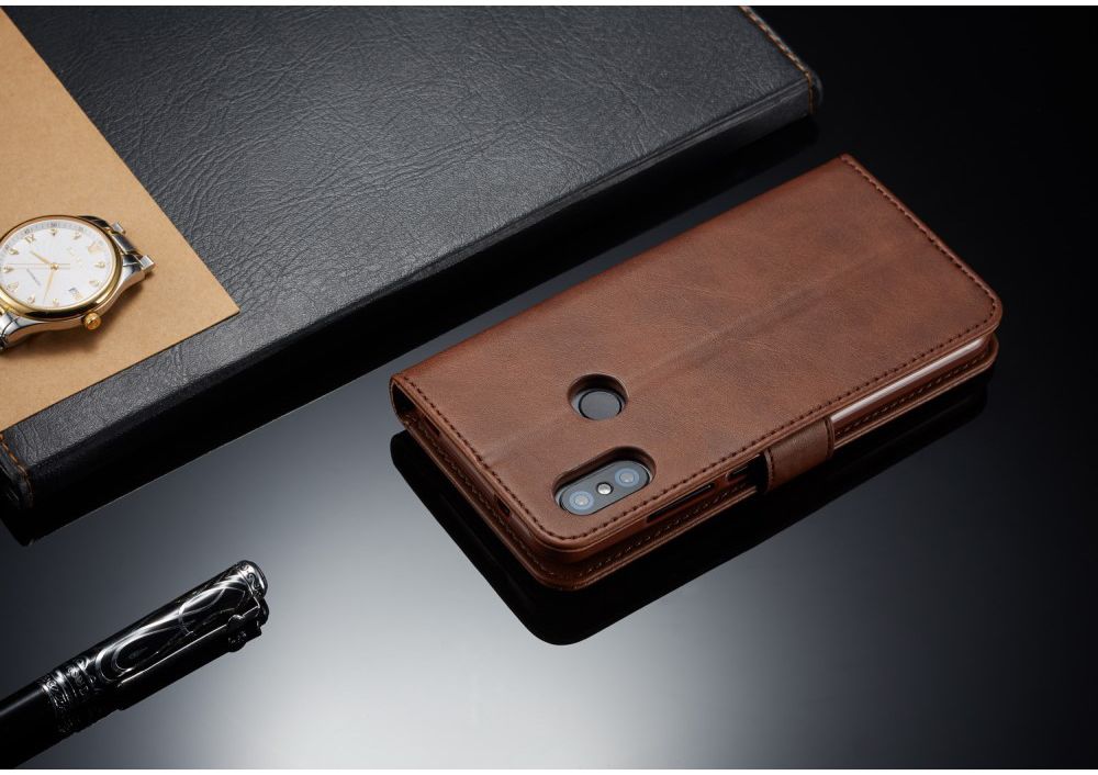 Xiaomi Mi A2 Lite Hoesje Wallet Book Case Kunst Leer Bruin afbeelding 12