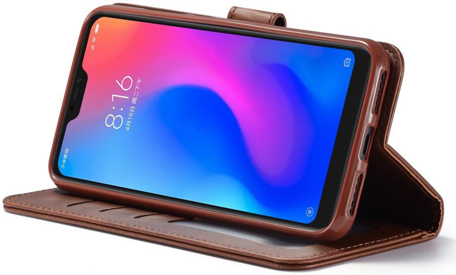 Xiaomi Mi A2 Lite Hoesje Wallet Book Case Kunst Leer Bruin afbeelding 4