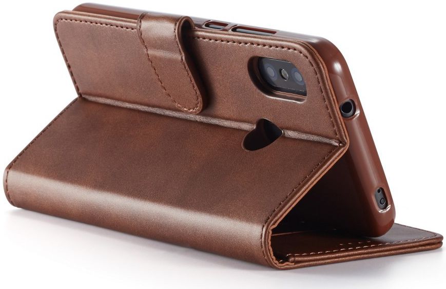 Xiaomi Mi A2 Lite Hoesje Wallet Book Case Kunst Leer Bruin afbeelding 5