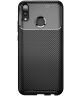 Huawei Y9 (2019) Siliconen Carbon Hoesje Zwart