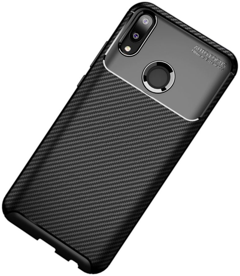 Huawei Y9 (2019) Siliconen Carbon Hoesje Zwart afbeelding 11