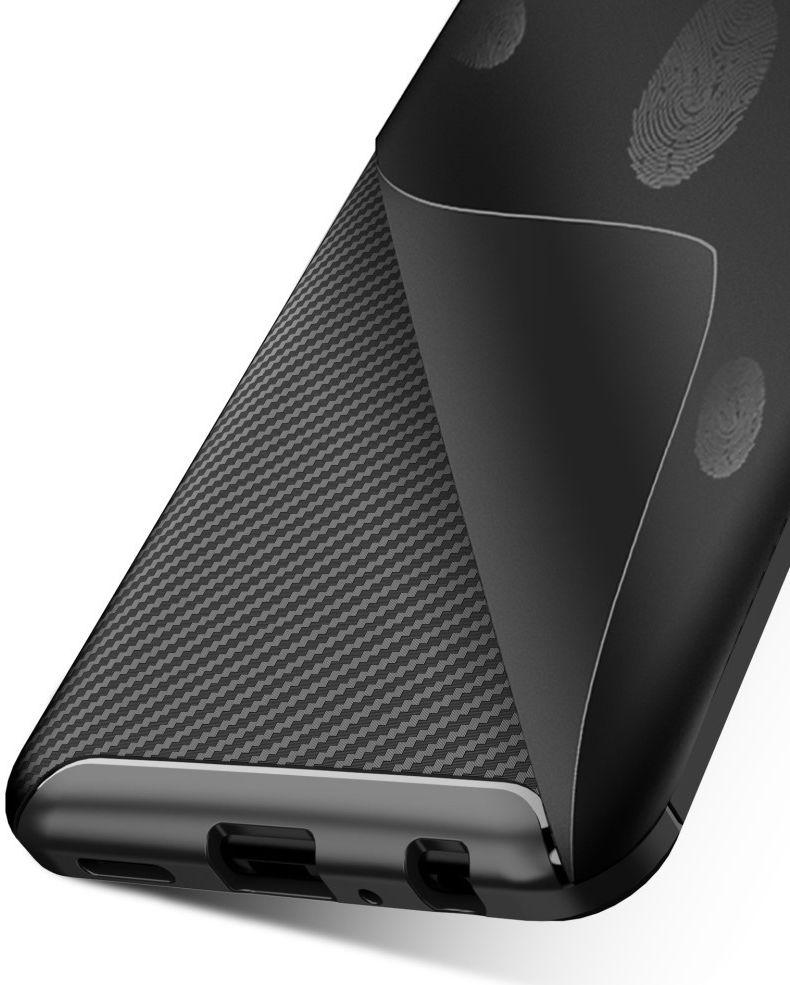 Huawei Y9 (2019) Siliconen Carbon Hoesje Zwart afbeelding 5